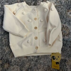 Cream Knit Cardigan with Button Details